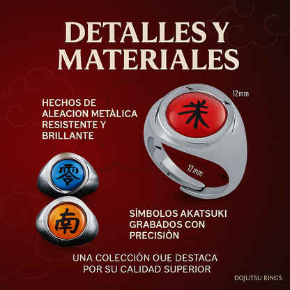 Set Anillos Akatsuki 10 uds.