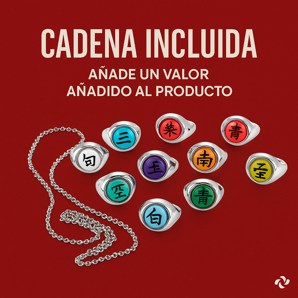 Set Anillos Akatsuki 10 uds.